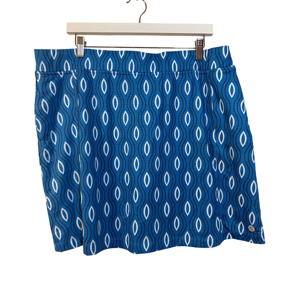 Bette & Court Skort Women XL Blue Geometric Golf Tennis Coastal Golfcore Sporty